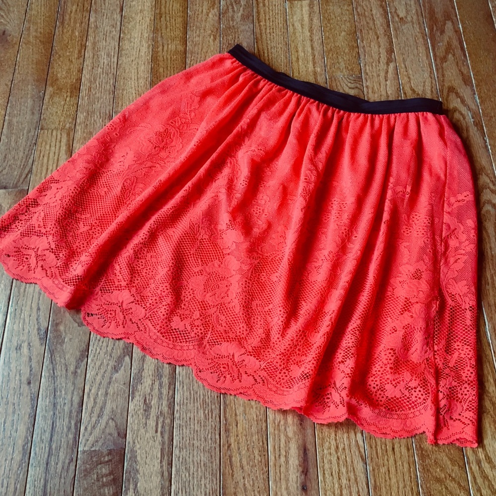 Francesca’s Orange Lace Skirt - Large